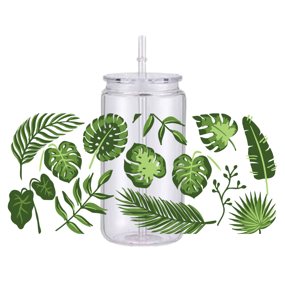 Tropical Leaves Plastic Tumbler