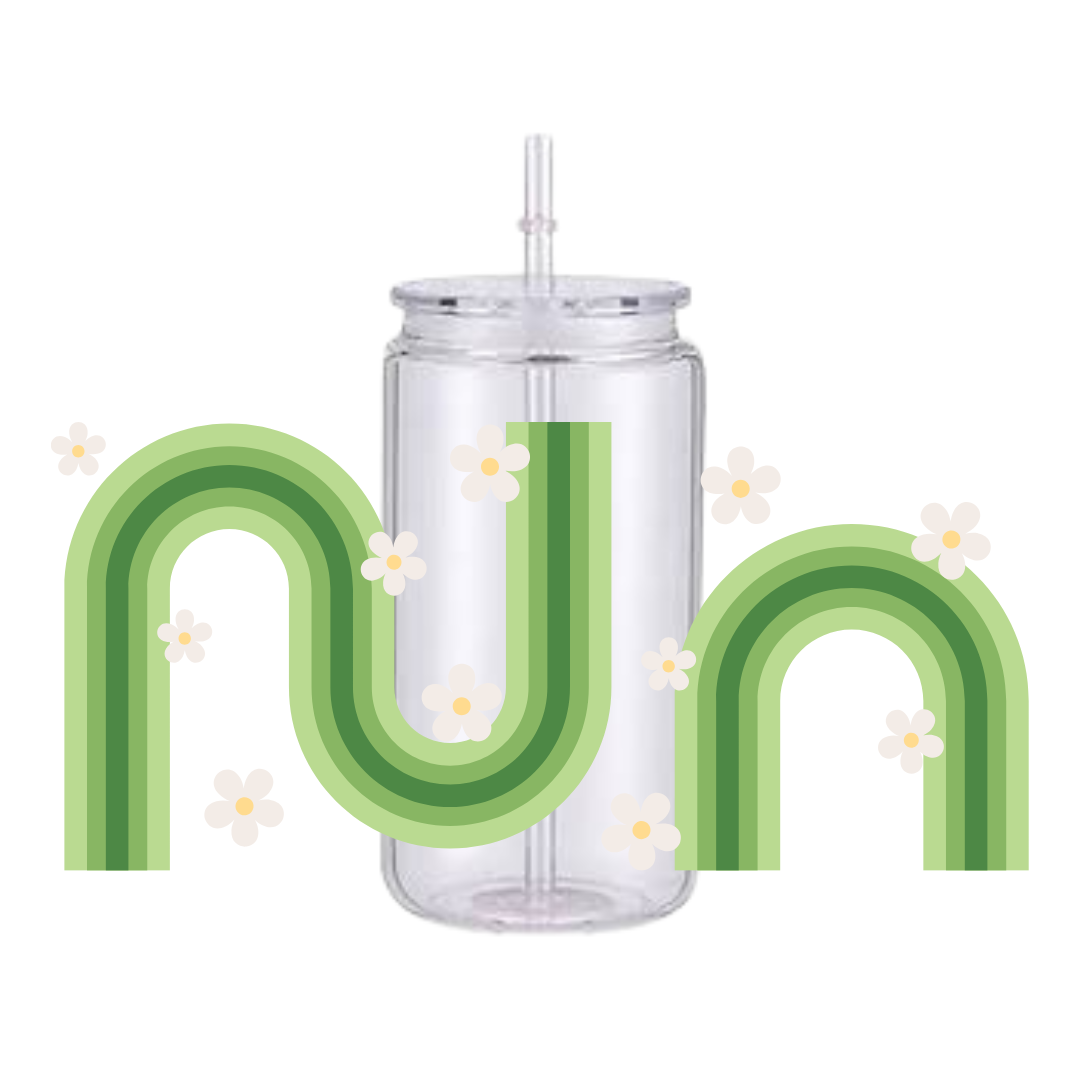 Floral Arch Green Plastic Tumbler