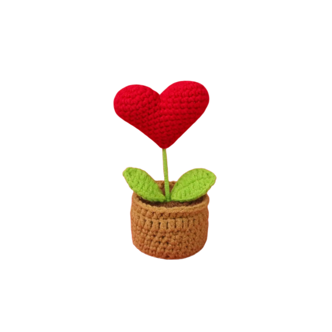 Heart Mini Crochet Flower