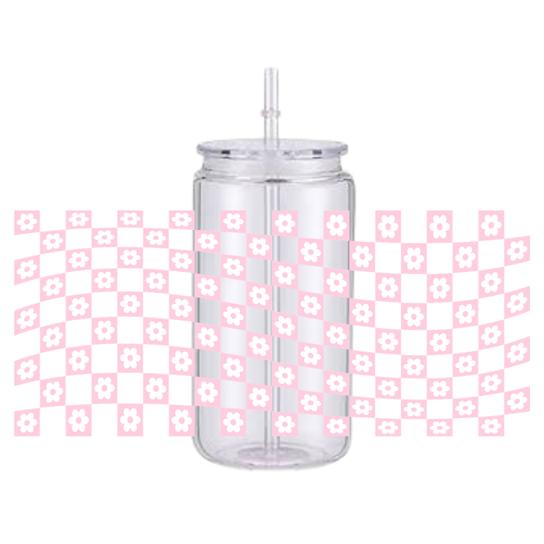 Retro Checkered Plastic Tumbler