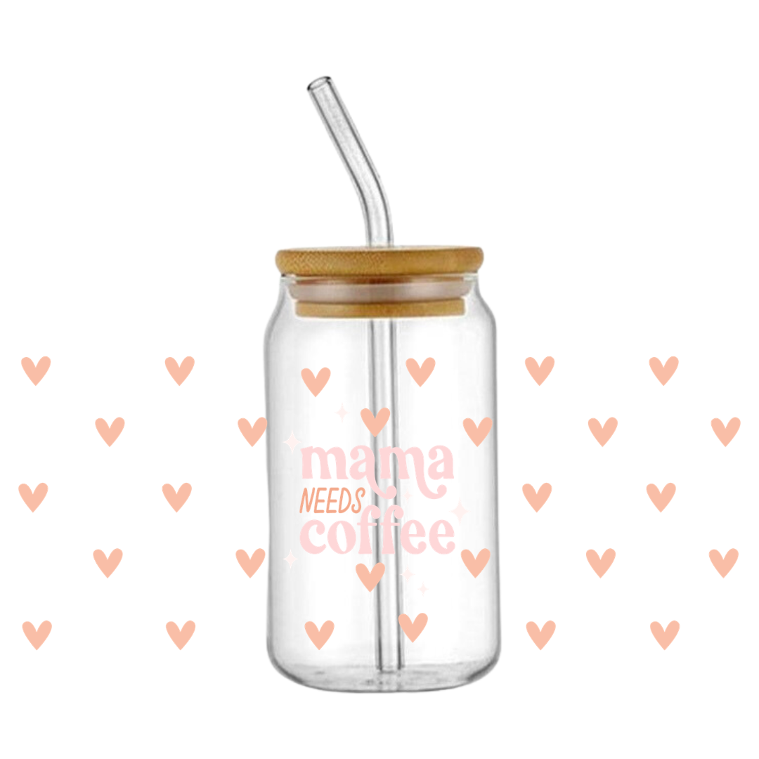 Mama Needs Coffee Glass Tumbler
