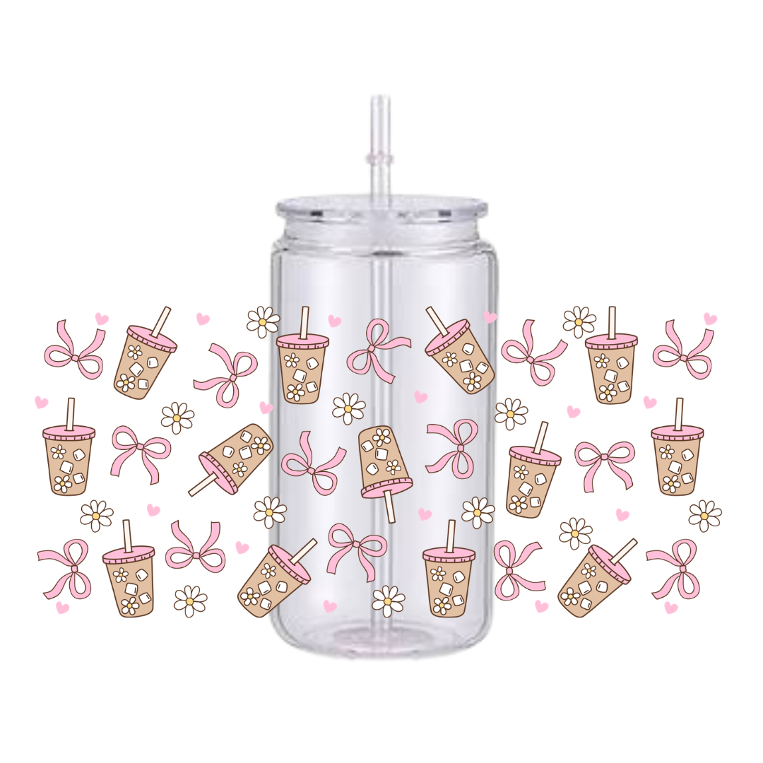 Iced Coffee Bows Plastic Tumbler