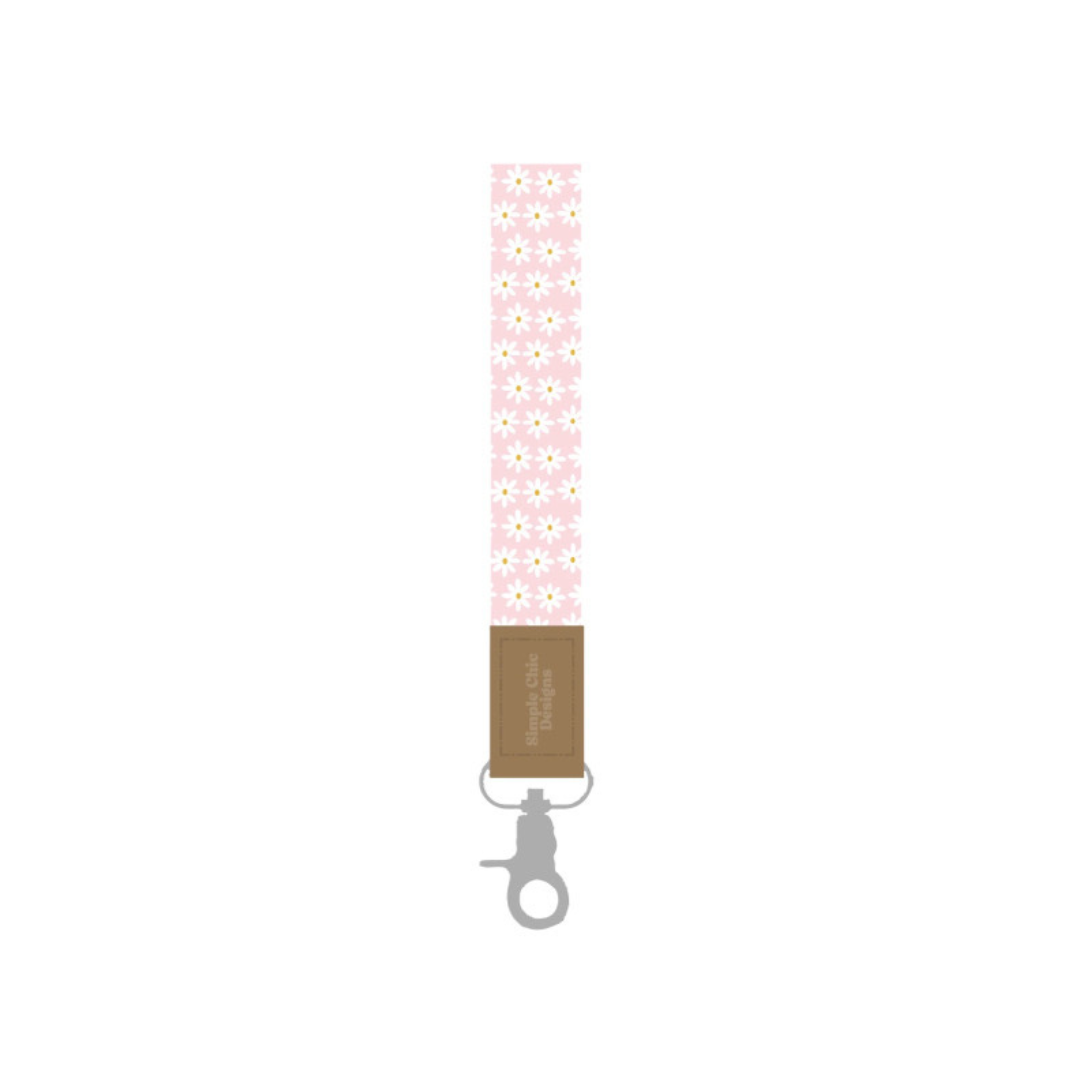 Pink Daisies Wristlet