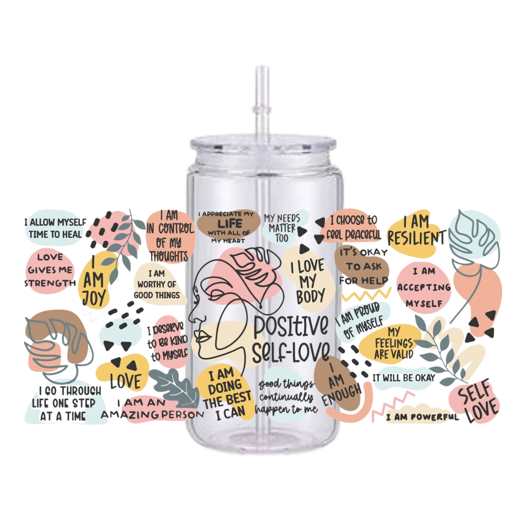 Positive Self Love Plastic Tumbler