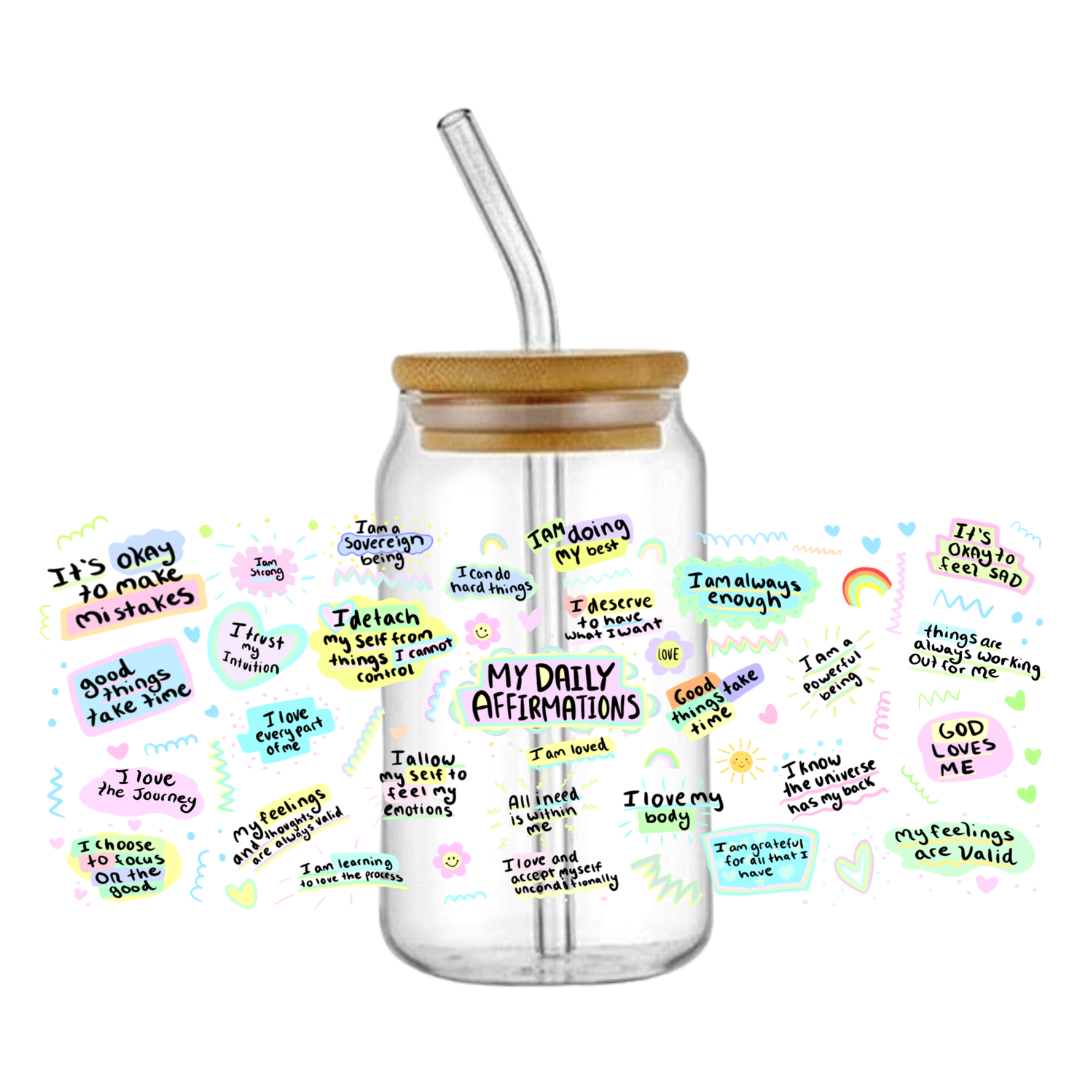 My Affirmations Glass Tumbler