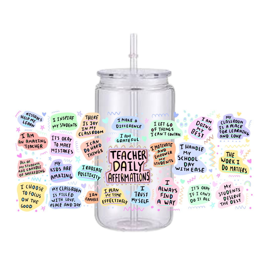 Teacher Affirmations Plastic Tumbler