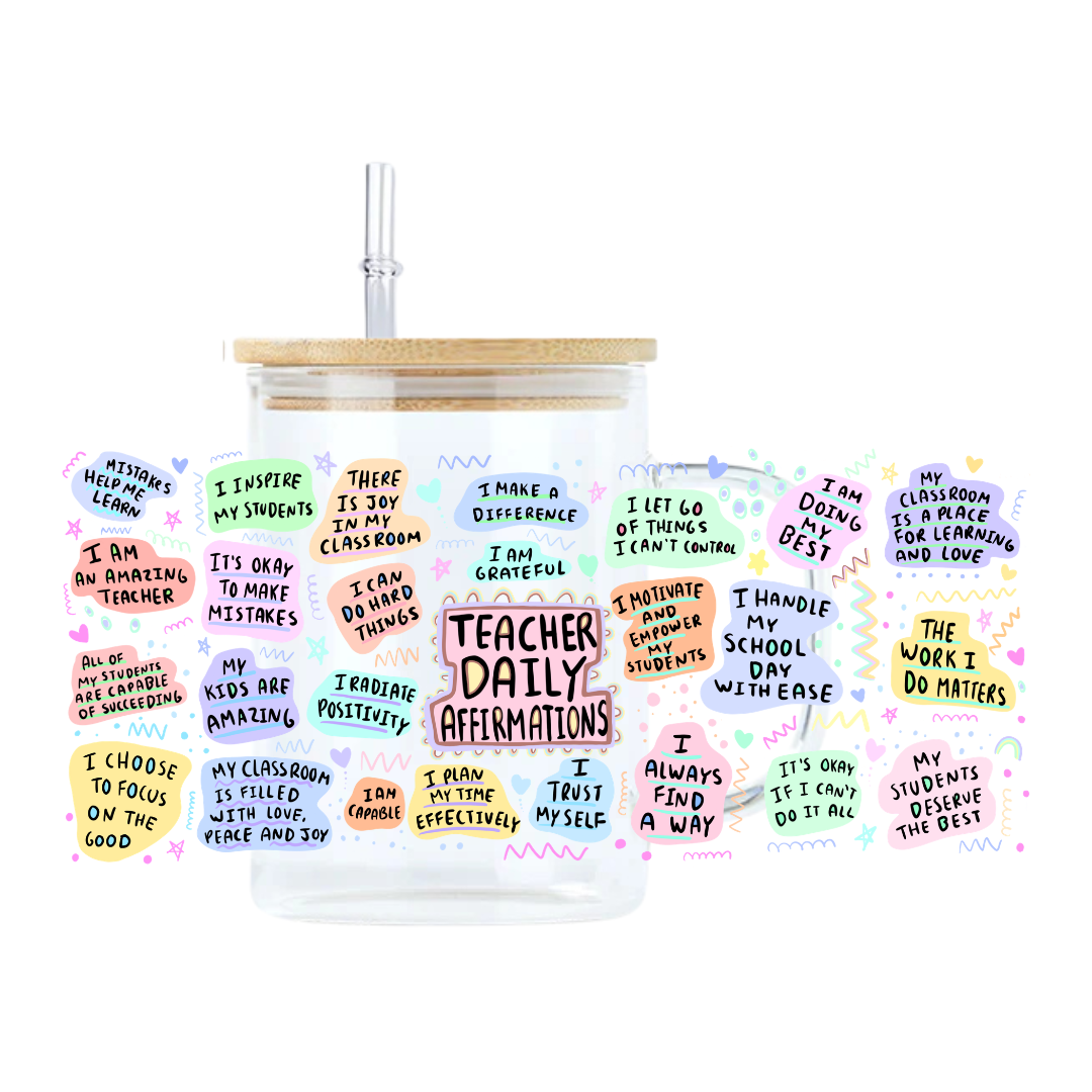 Teacher Affirmations Glass Mug