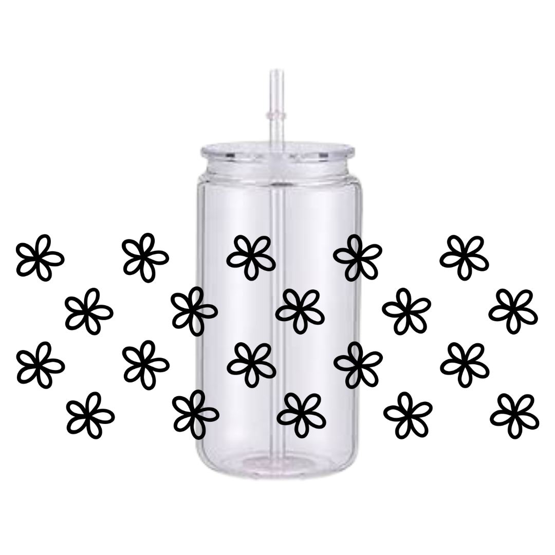 Botanical White Floral Plastic Tumbler