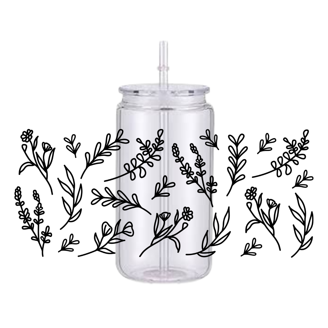 Wild White Flower Plastic Tumbler
