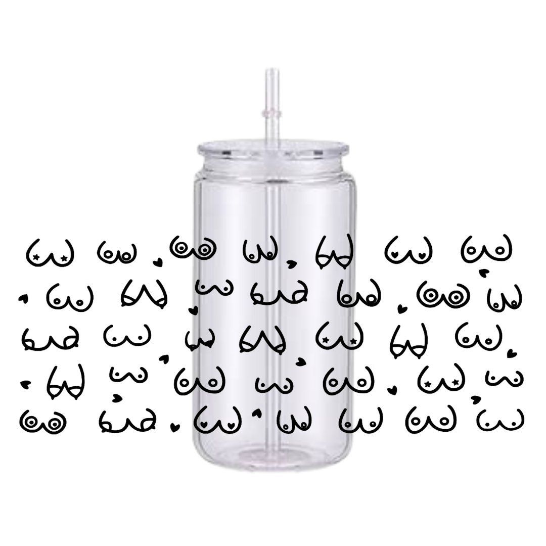 White Boobies Plastic Tumbler