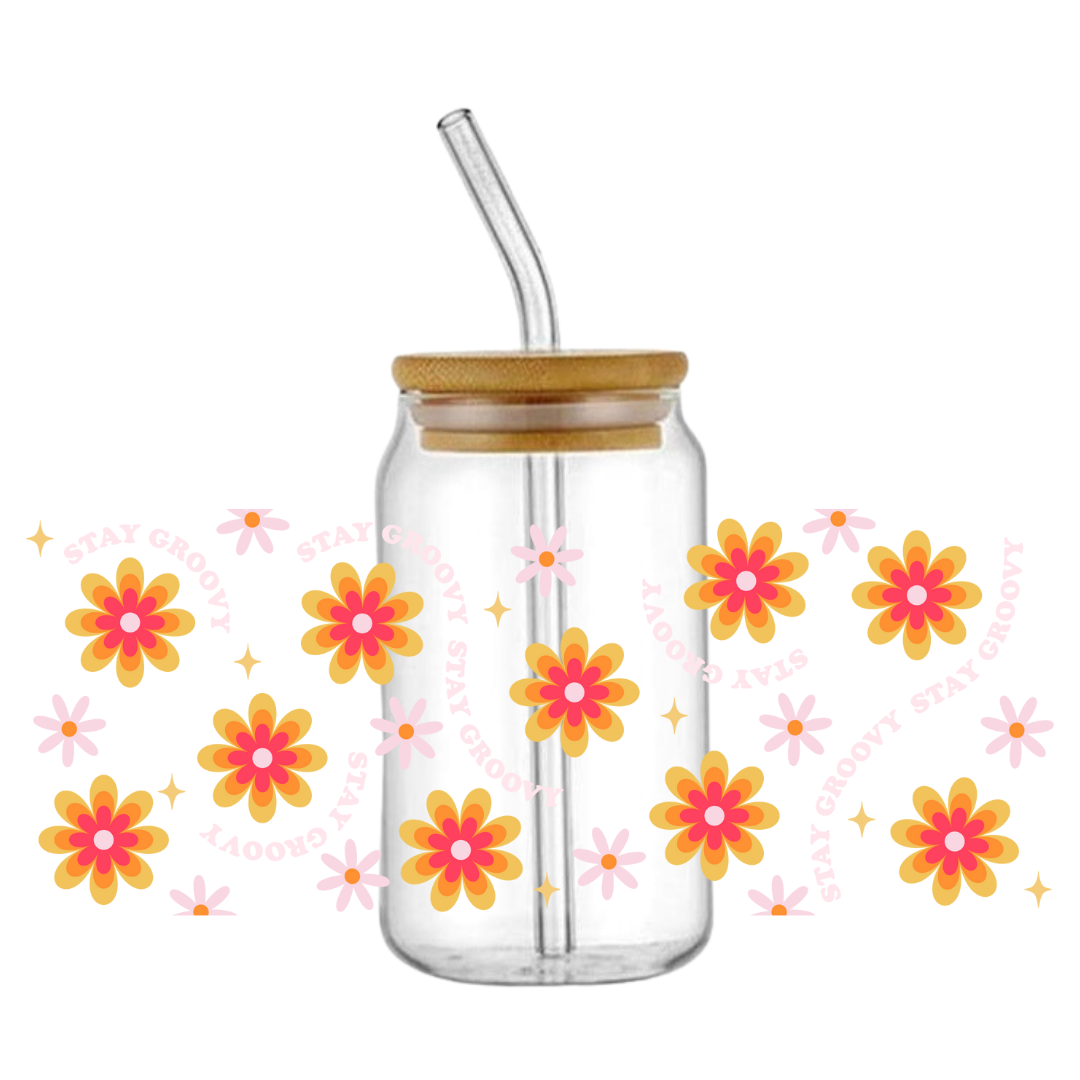 Stay Groovy Flower Tumbler