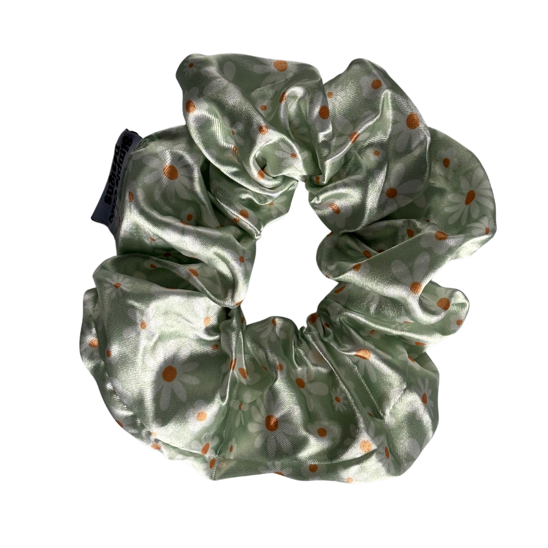 Green Daisies Scrunchie