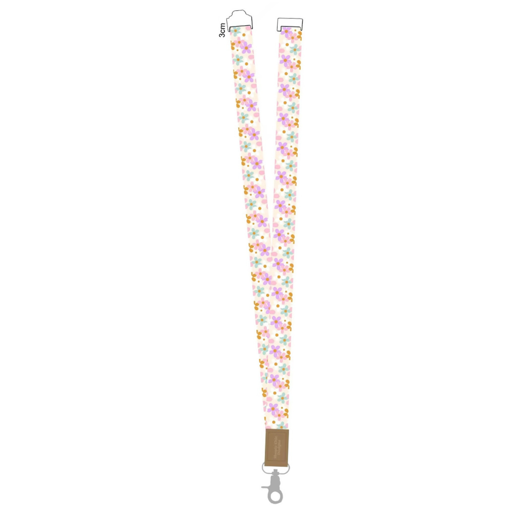 Retro Flowers Lanyard