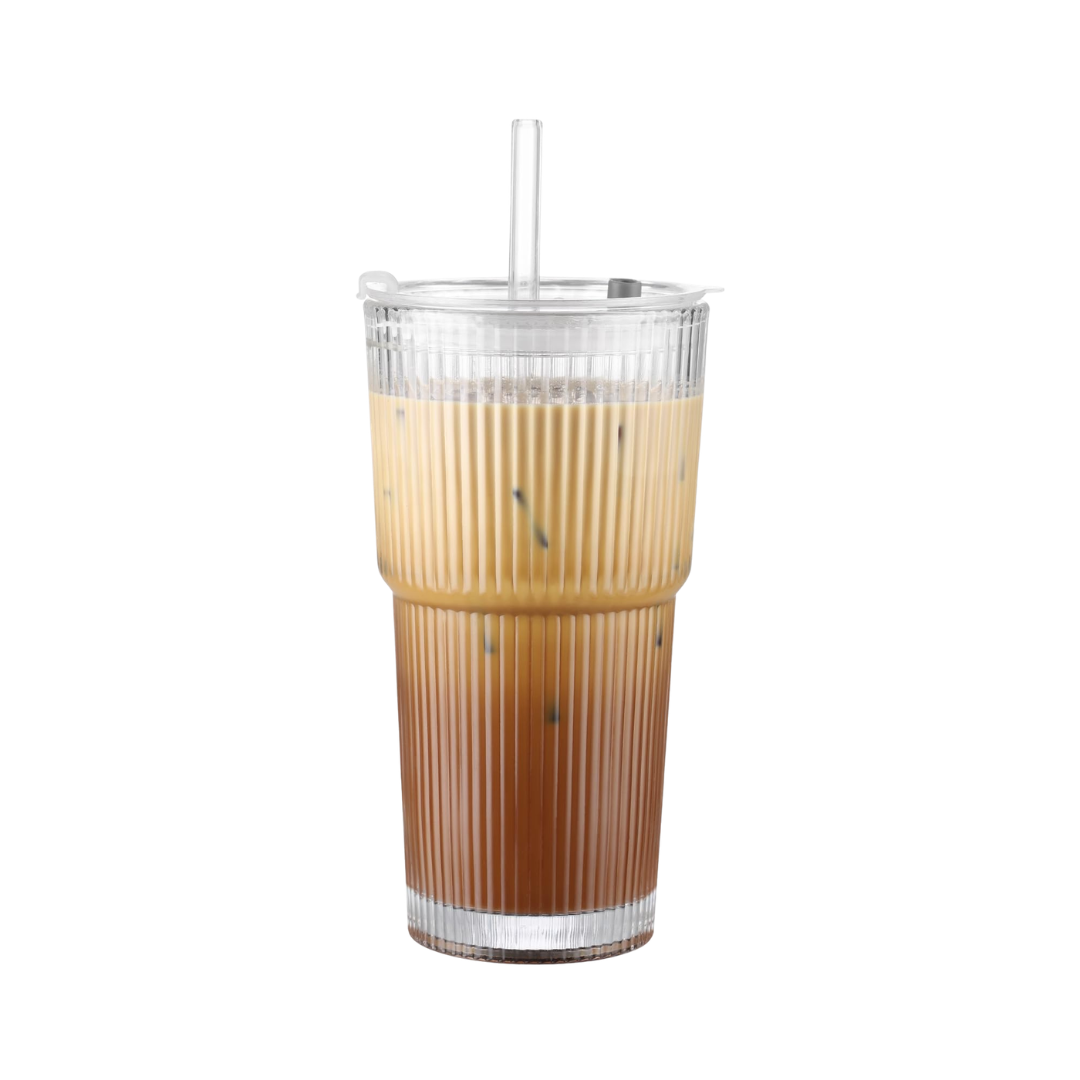Ribbed Glass Cup - Large