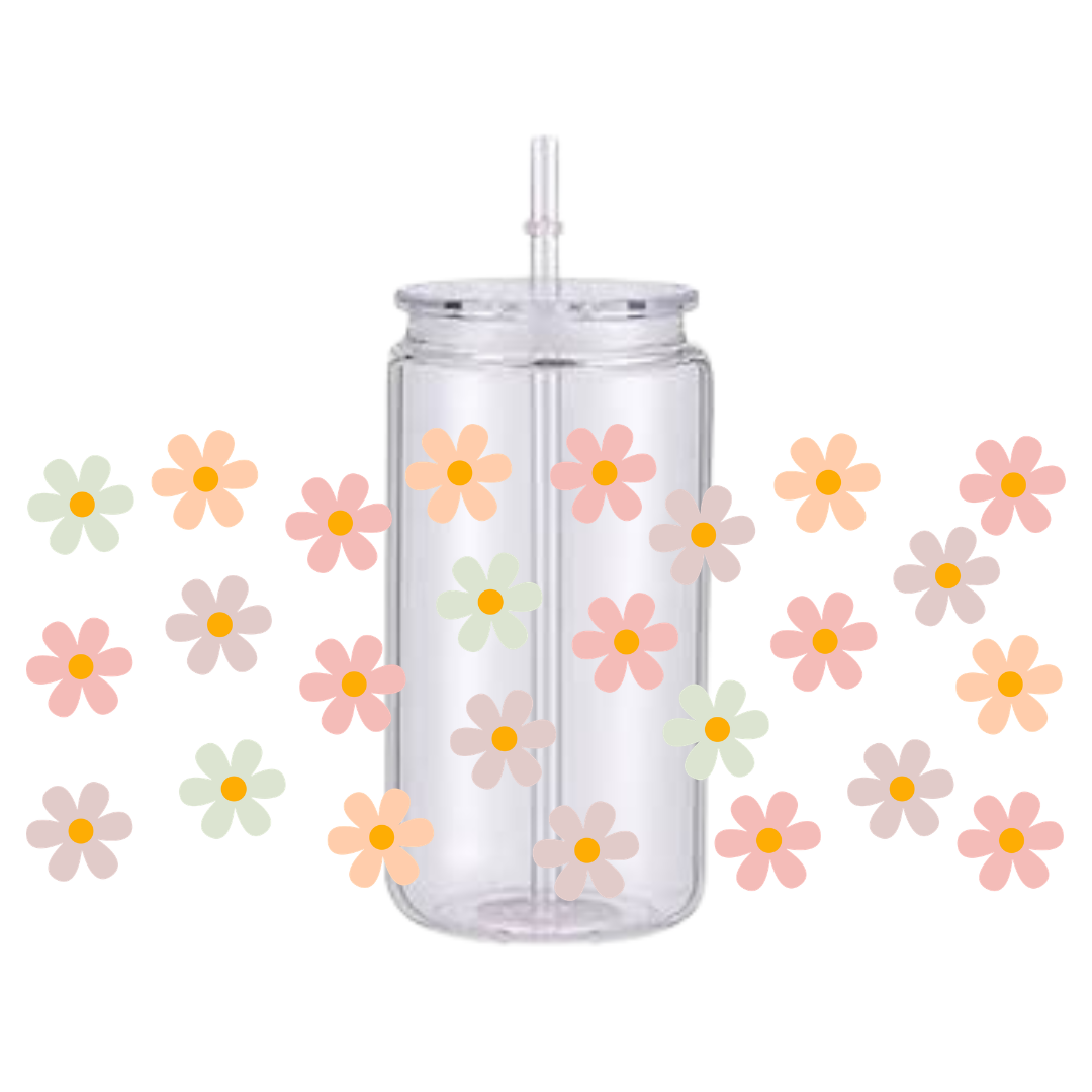 Pastel Daisy Plastic Tumbler