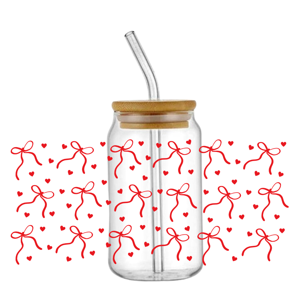 Valentine’s Bows Glass Tumbler