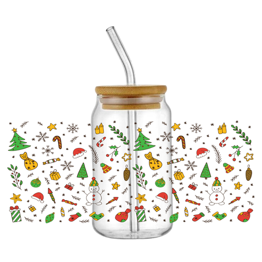 Traditional Christmas Glass Tumbler