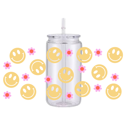 Retro Happy Face Plastic Tumbler