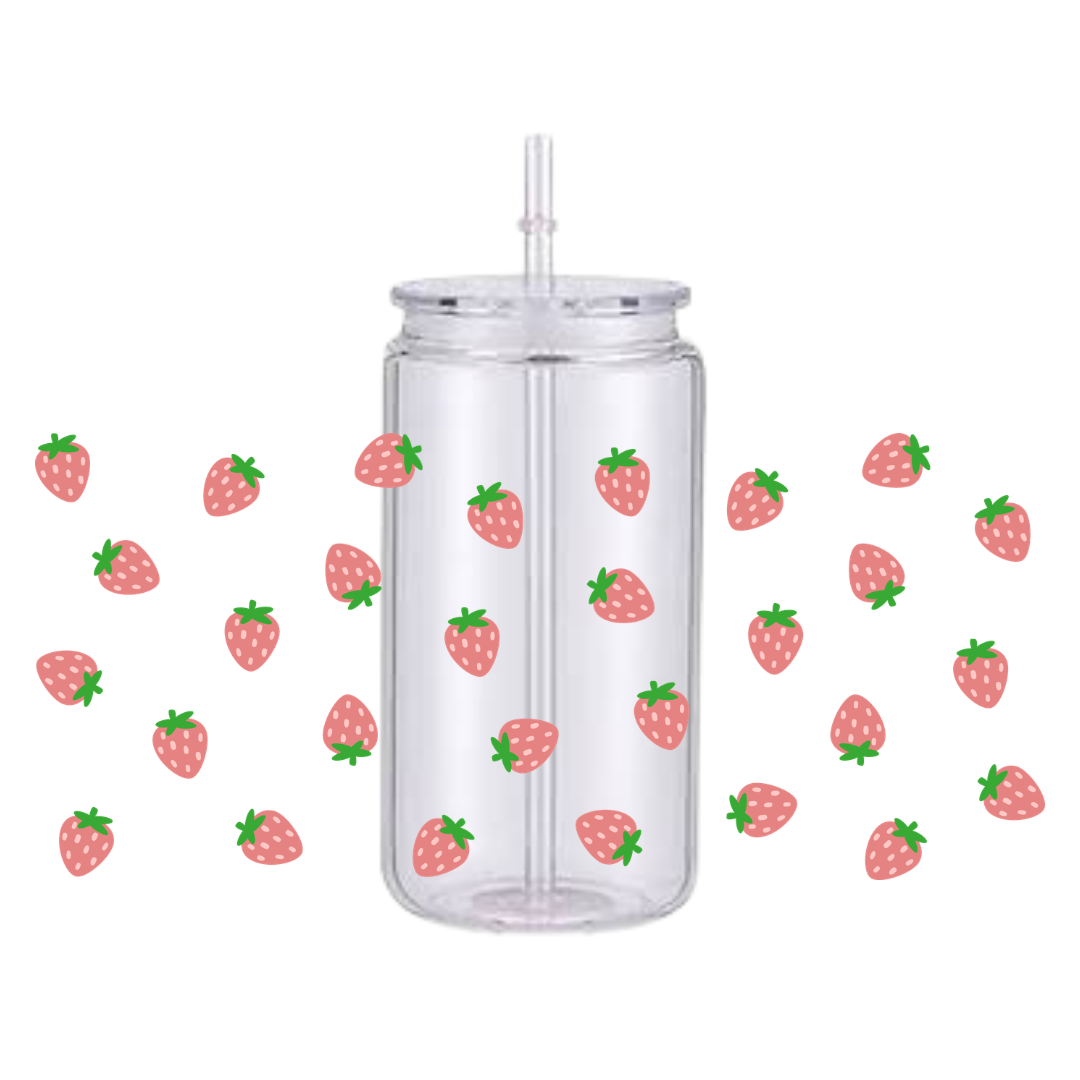 Strawberries Plastic Tumbler