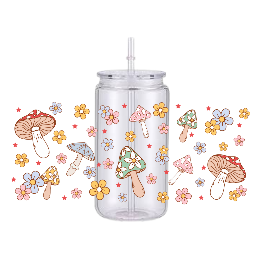 Retro Mushroom Plastic Tumbler