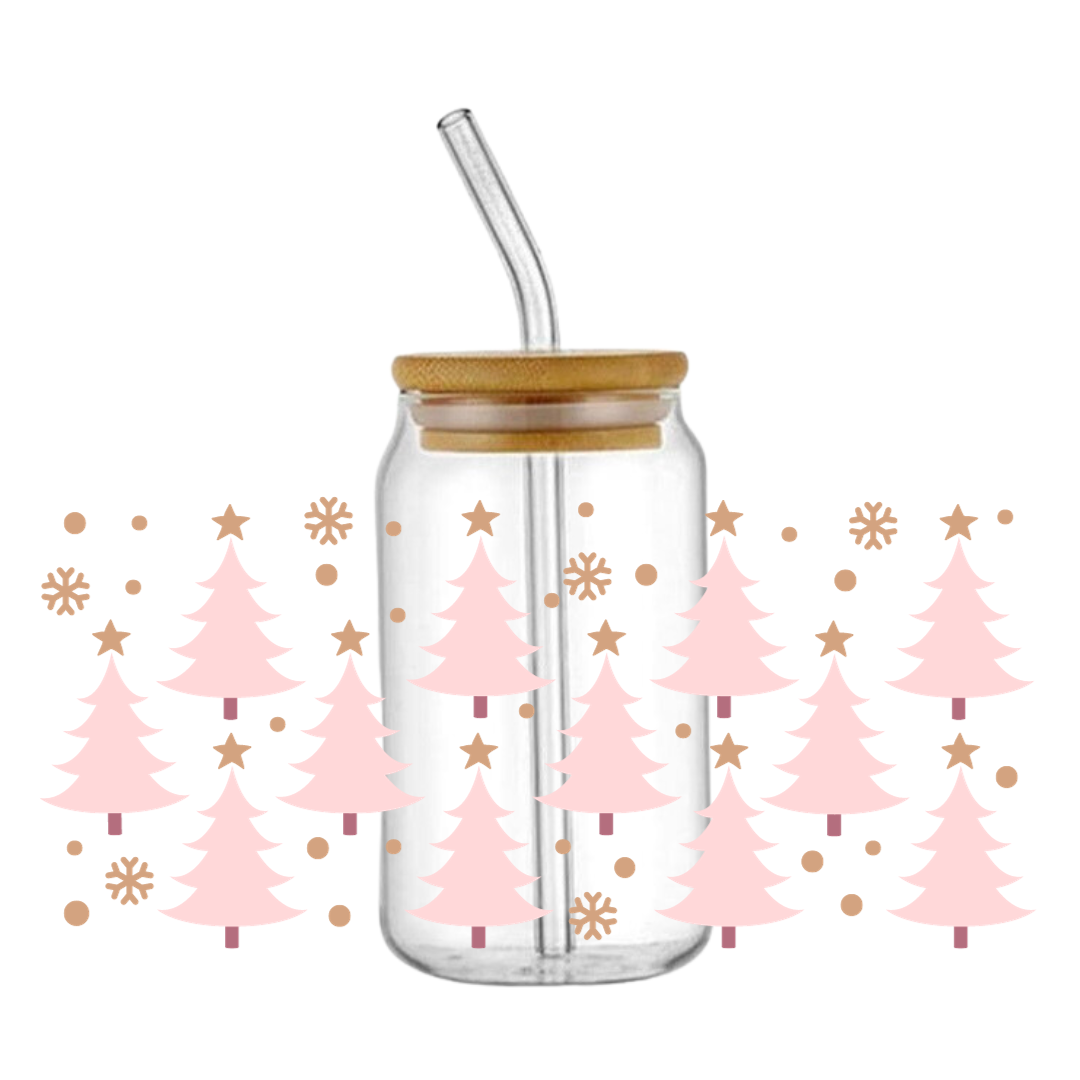 Pastel Christmas Tree Glass Tumbler