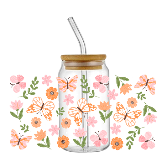 Butterfly Garden Glass Tumbler
