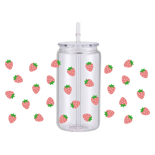 Strawberries Plastic Tumbler