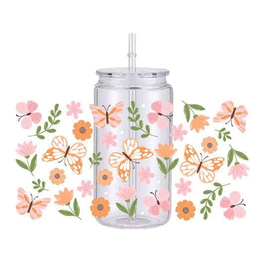 Butterfly Garden Plastic Tumbler
