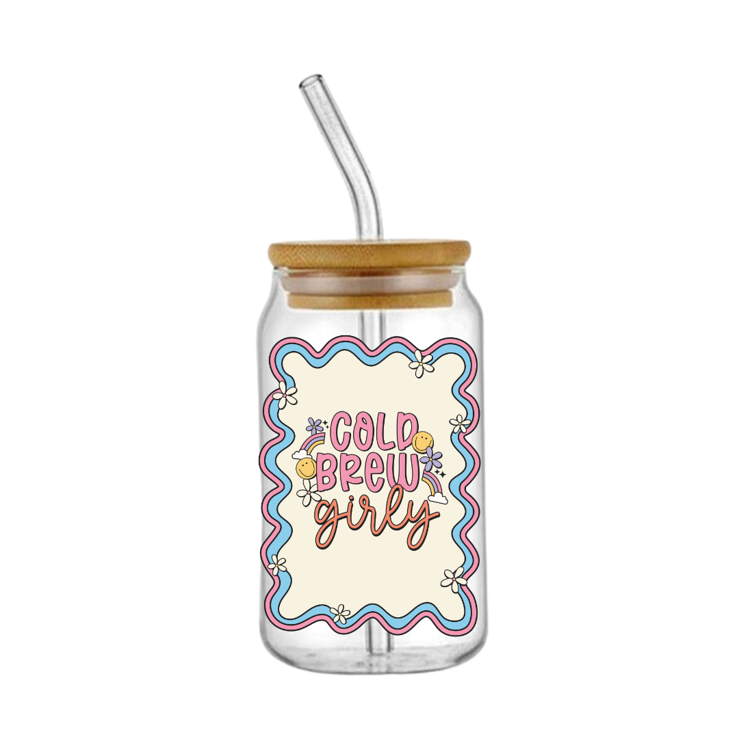 Cold Brew Girly Glass Tumbler