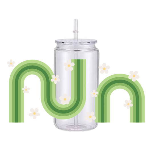 Floral Arch Green Plastic Tumbler
