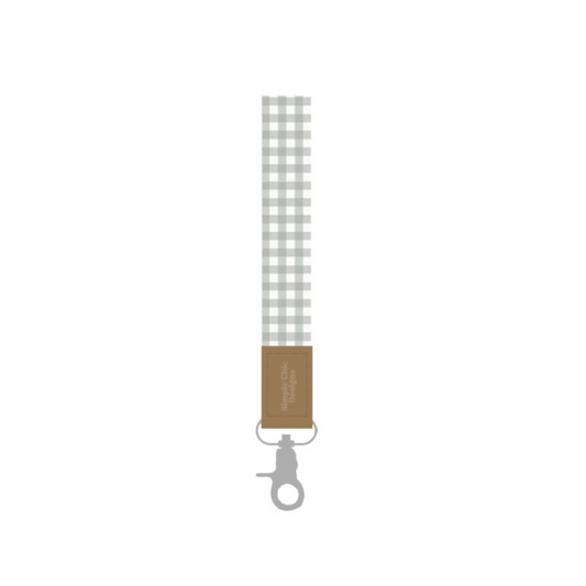Sage Gingham Wristlet