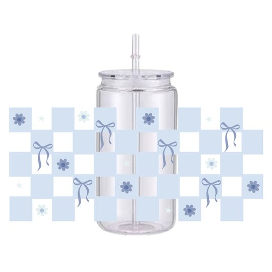 Blue Coquette Bows Plastic Tumbler