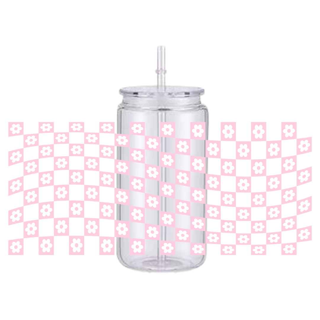 Retro Checkered Plastic Tumbler