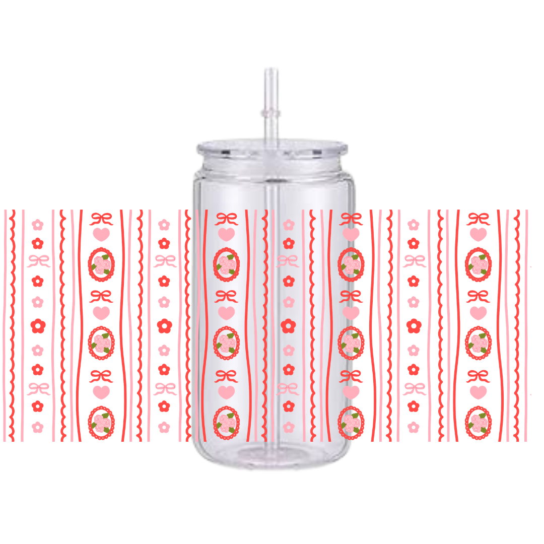Valentine Coquette Bow Plastic Tumbler