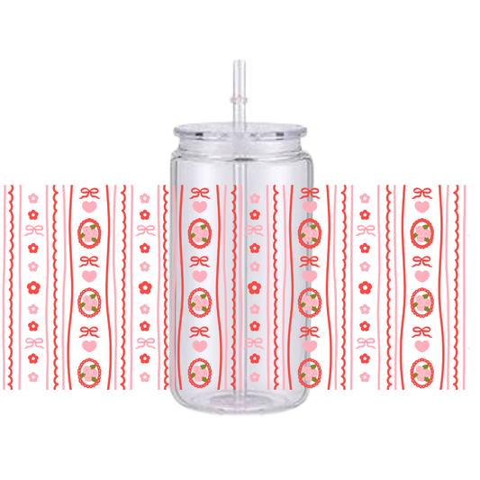 Valentine Coquette Bow Plastic Tumbler