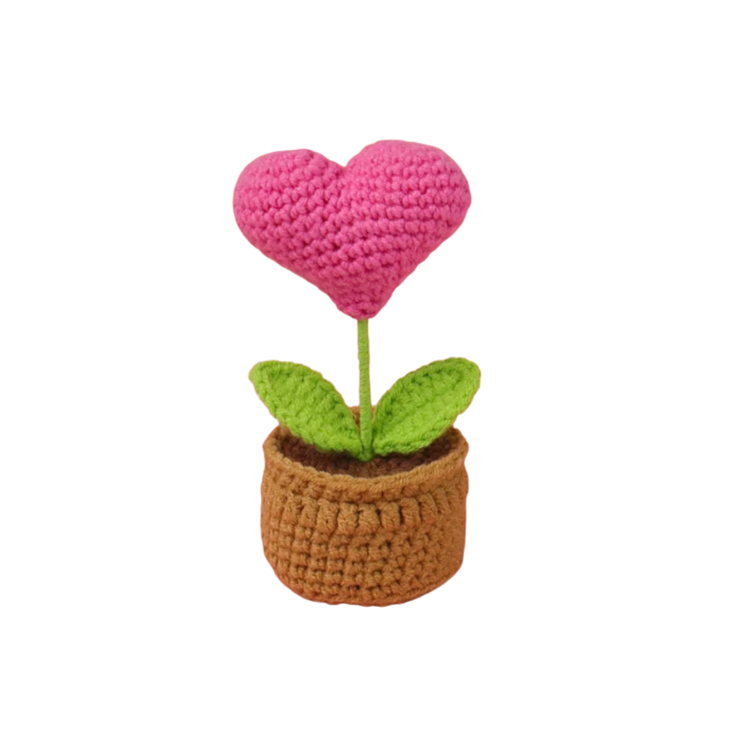Heart Mini Crochet Flower