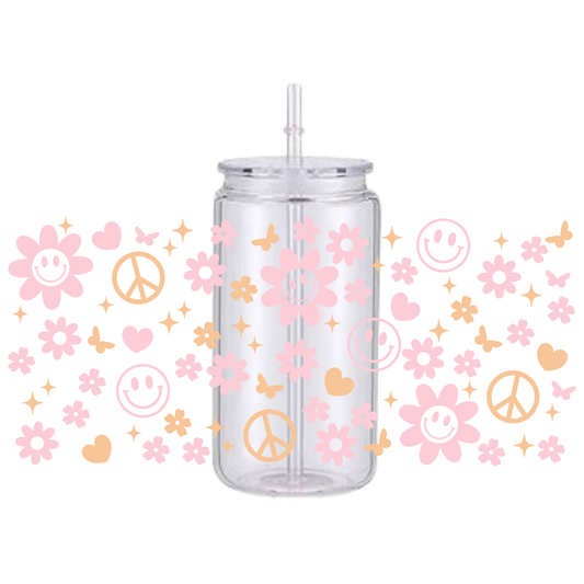 Groovy Flower Plastic Tumbler