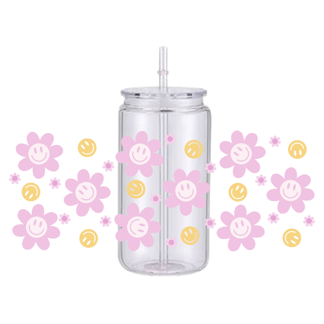 Flower Smiles Plastic Tumbler