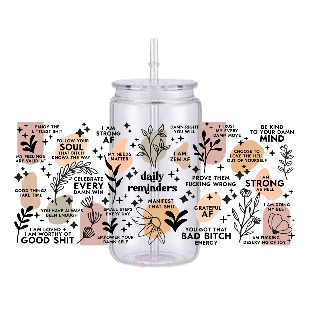 Daily Reminders Plastic Tumbler
