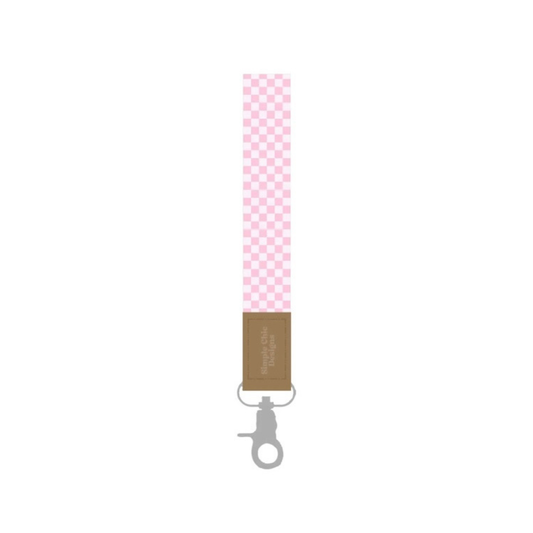 Pink Checkered Wristlet