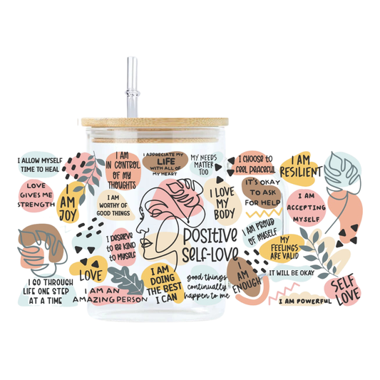 Positive Self Love Glass Mug