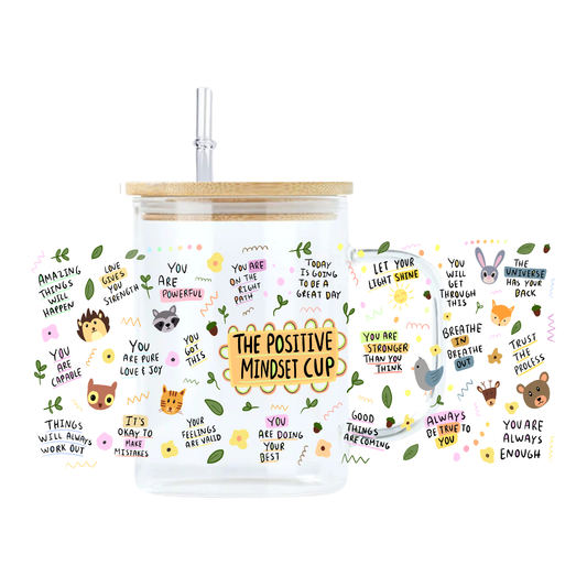 Positive Mindset Glass Mug
