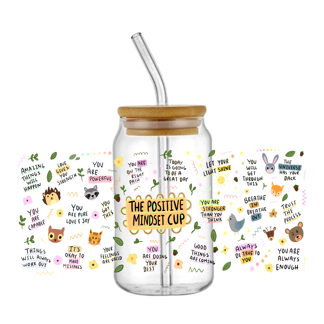Positive Mindset Glass Tumbler