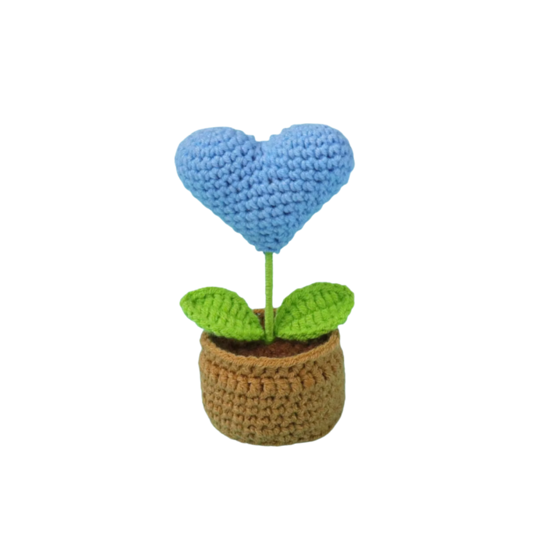 Heart Mini Crochet Flower
