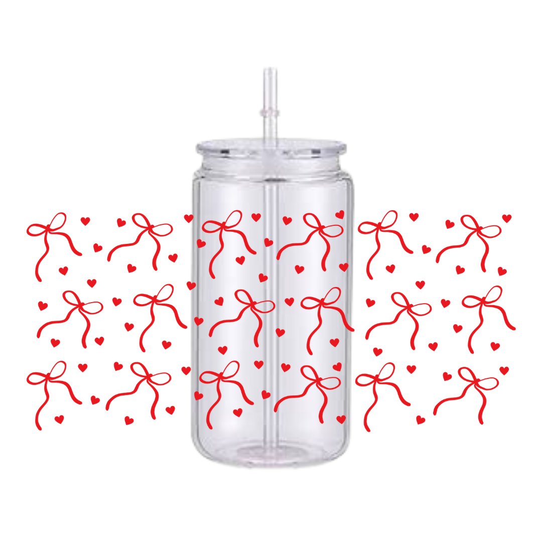 Valentine’s Bows Plastic Tumbler