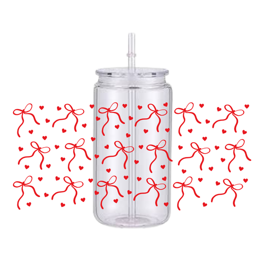 Valentine’s Bows Plastic Tumbler