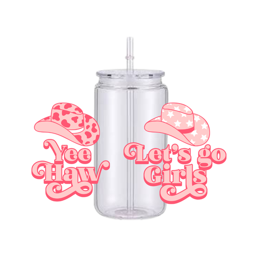 Yee Haw, Let's Go Girls Plastic Tumbler