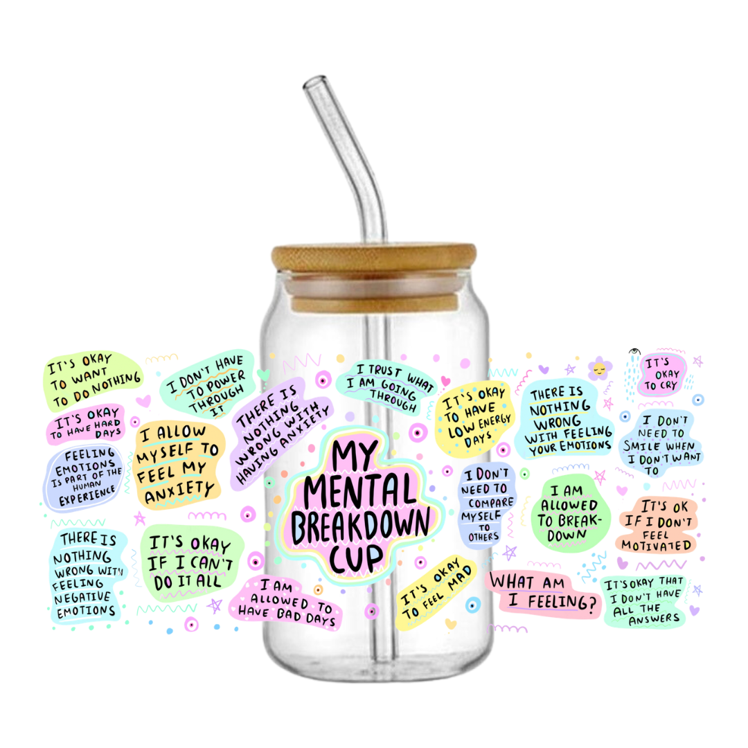 Mental Breakdown Glass Tumbler