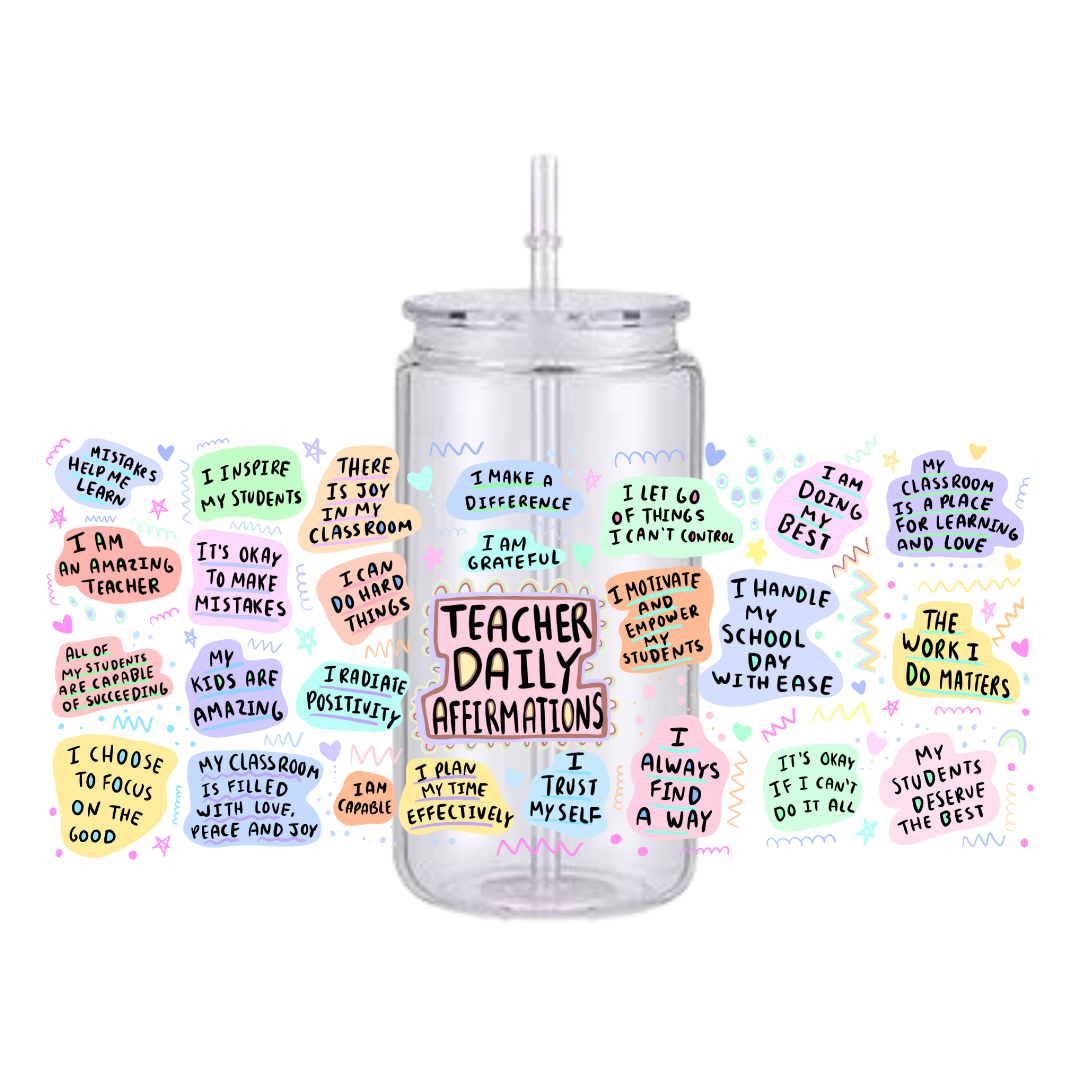 Teacher Affirmations Plastic Tumbler