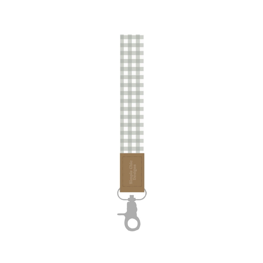 Sage Gingham Wristlet